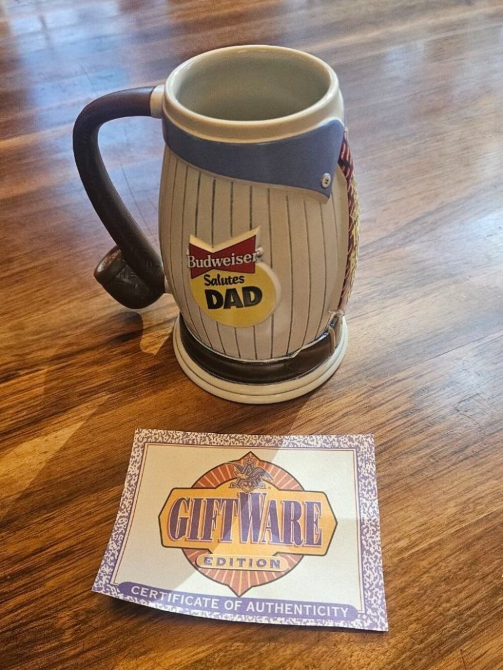 Vintage Budweiser Salutes Dad Father's Day Beer Stein 1996 - #CS298